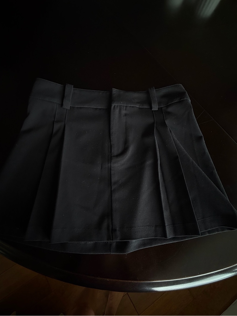 Aritzia Black Pleated Mini Skirt